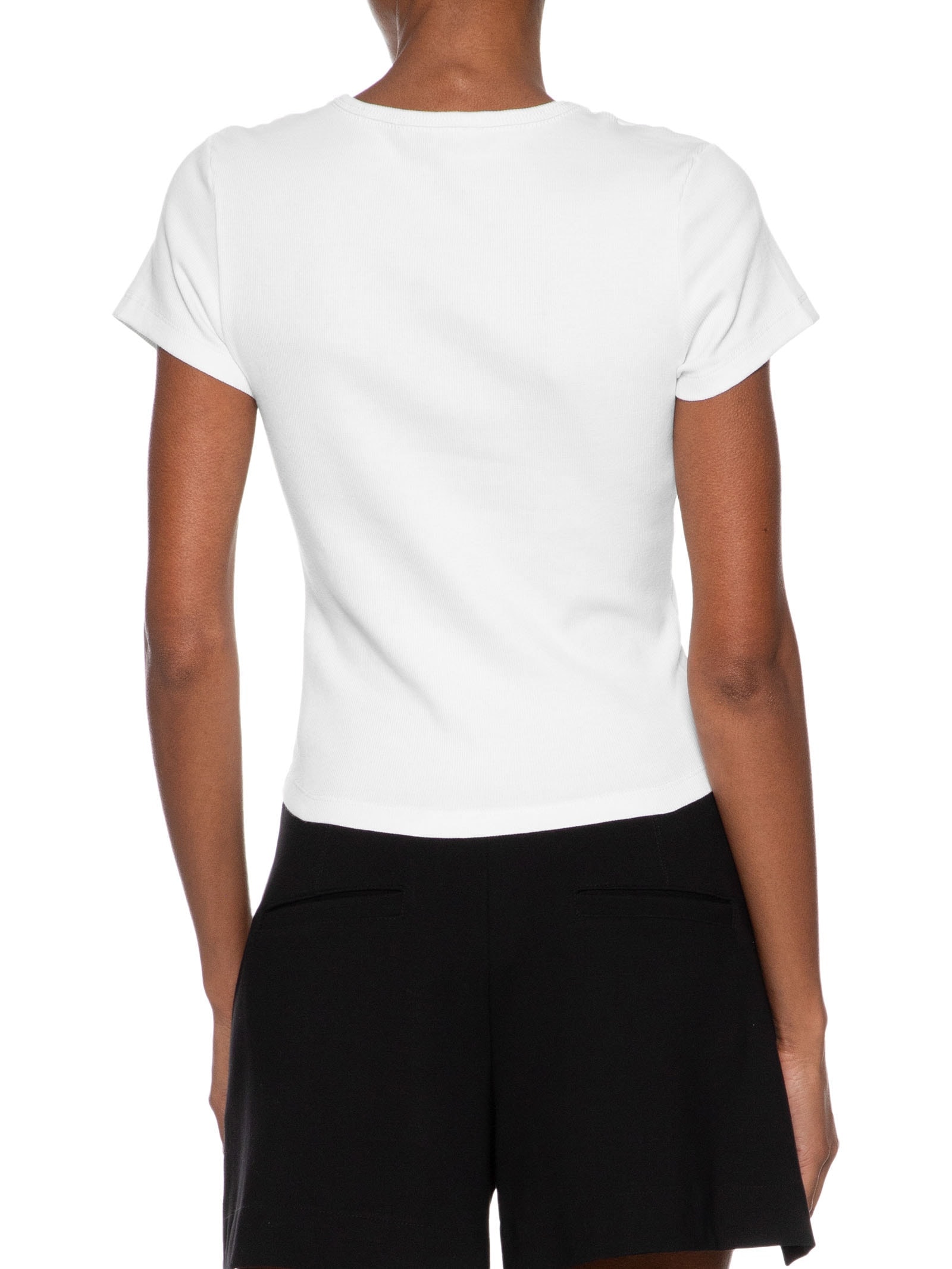 Camiseta Feminina Tjw Slim Badge Rib Tee Branco Tommy Jeans