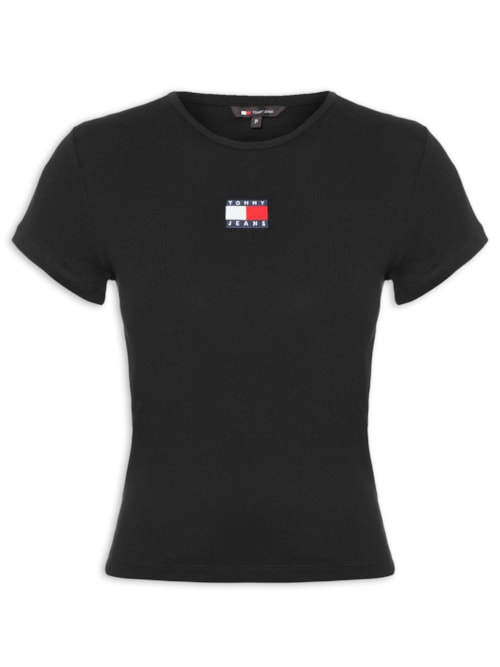 Camiseta Feminina Tjw Slim Badge Rib Tee – Preto
