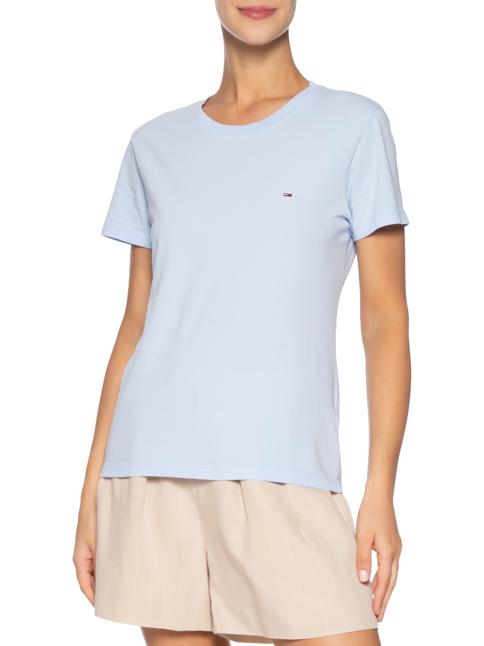 Camiseta Feminina Tjw Slim C Neck Tee Azul Tommy Jeans