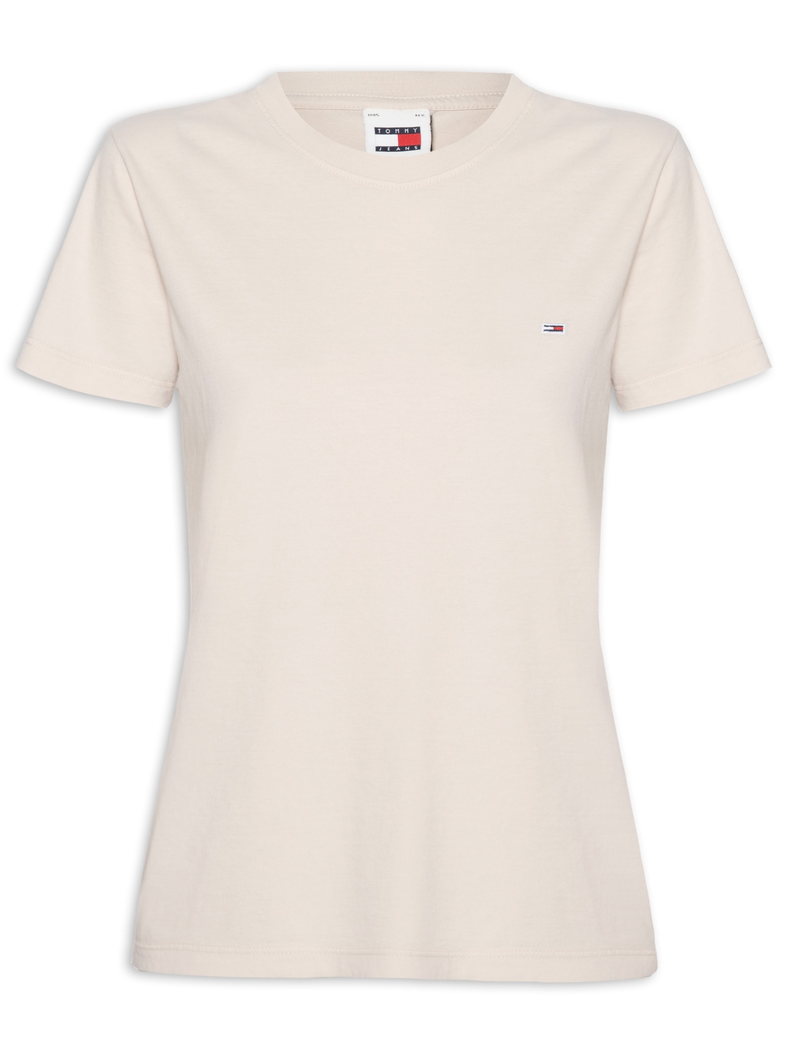 Camiseta Feminina Tjw Slim C Neck Tee Bege Tommy Jeans