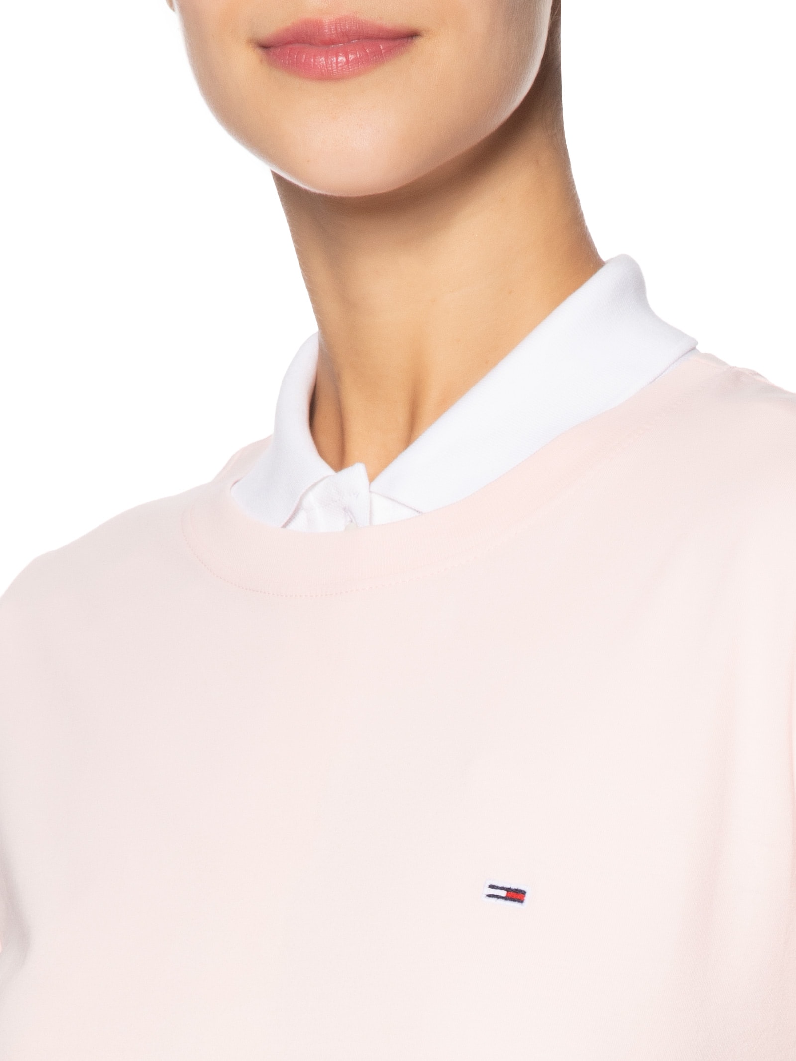 Camiseta Feminina Tjw Slim C Neck Tee Rosa Tommy Jeans