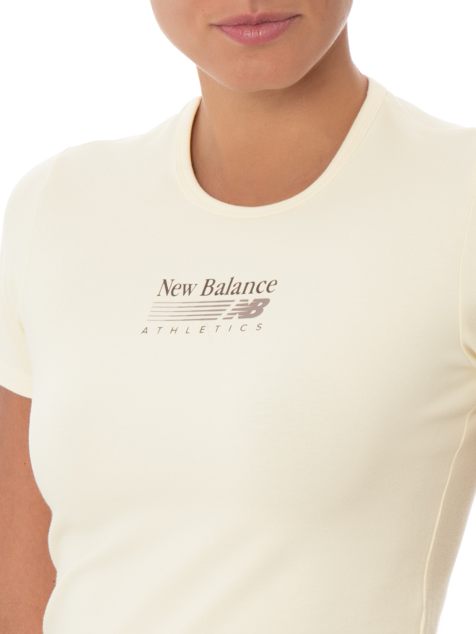 Camiseta Feminina Trackside Ringer Cinza New Balance