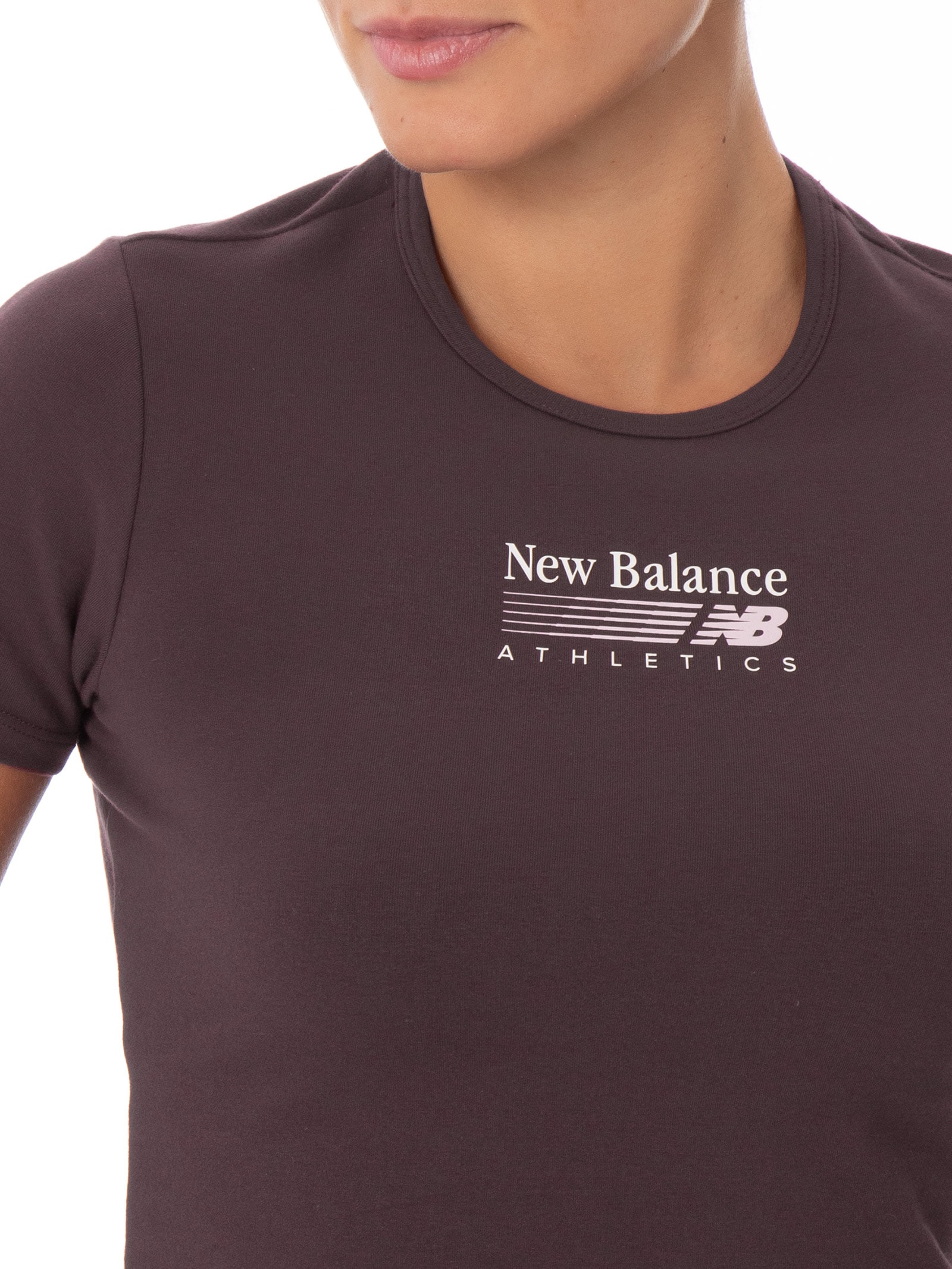 Camiseta Feminina Trackside Ringer Roxo New Balance