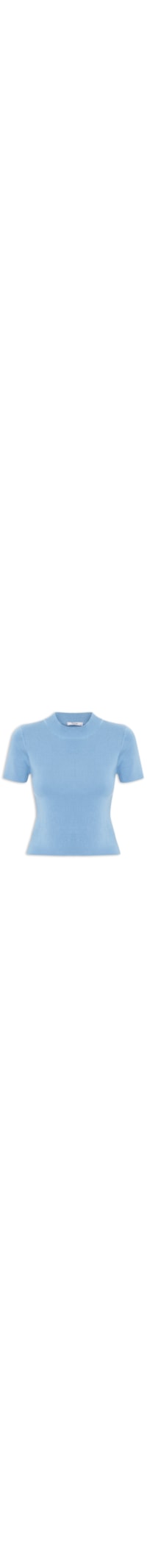 Camiseta Feminina Tricot Básica - Azul