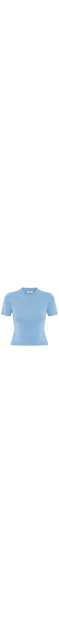 Camiseta Feminina Tricot Básica - Azul