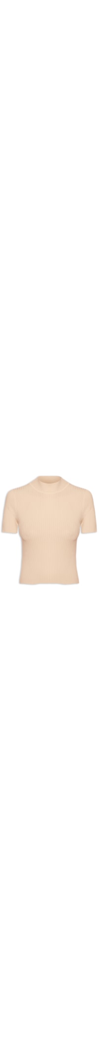 Camiseta Feminina Tricot Básica - Bege