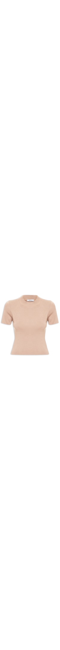 Camiseta Feminina Tricot Básica - Bege