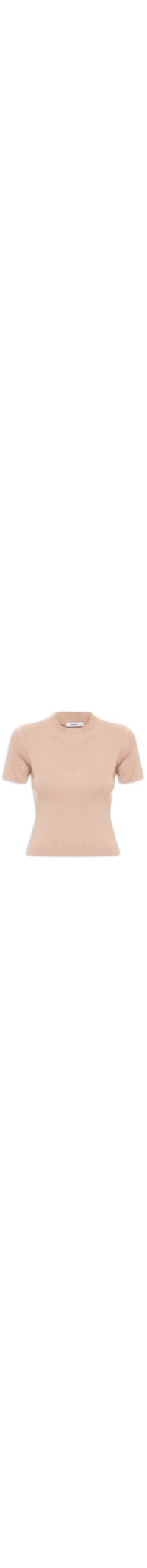 Camiseta Feminina Tricot Básica - Bege