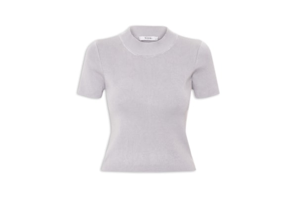 Camiseta Feminina Tricot Básica - Cinza
