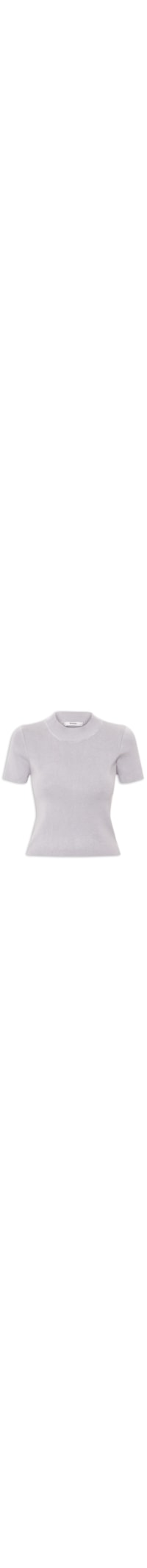 Camiseta Feminina Tricot Básica - Cinza