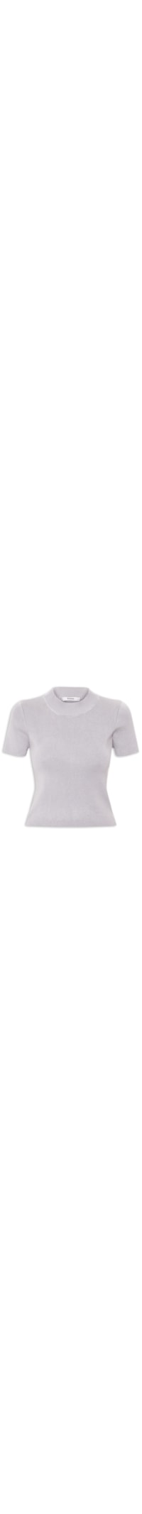 Camiseta Feminina Tricot Básica - Cinza