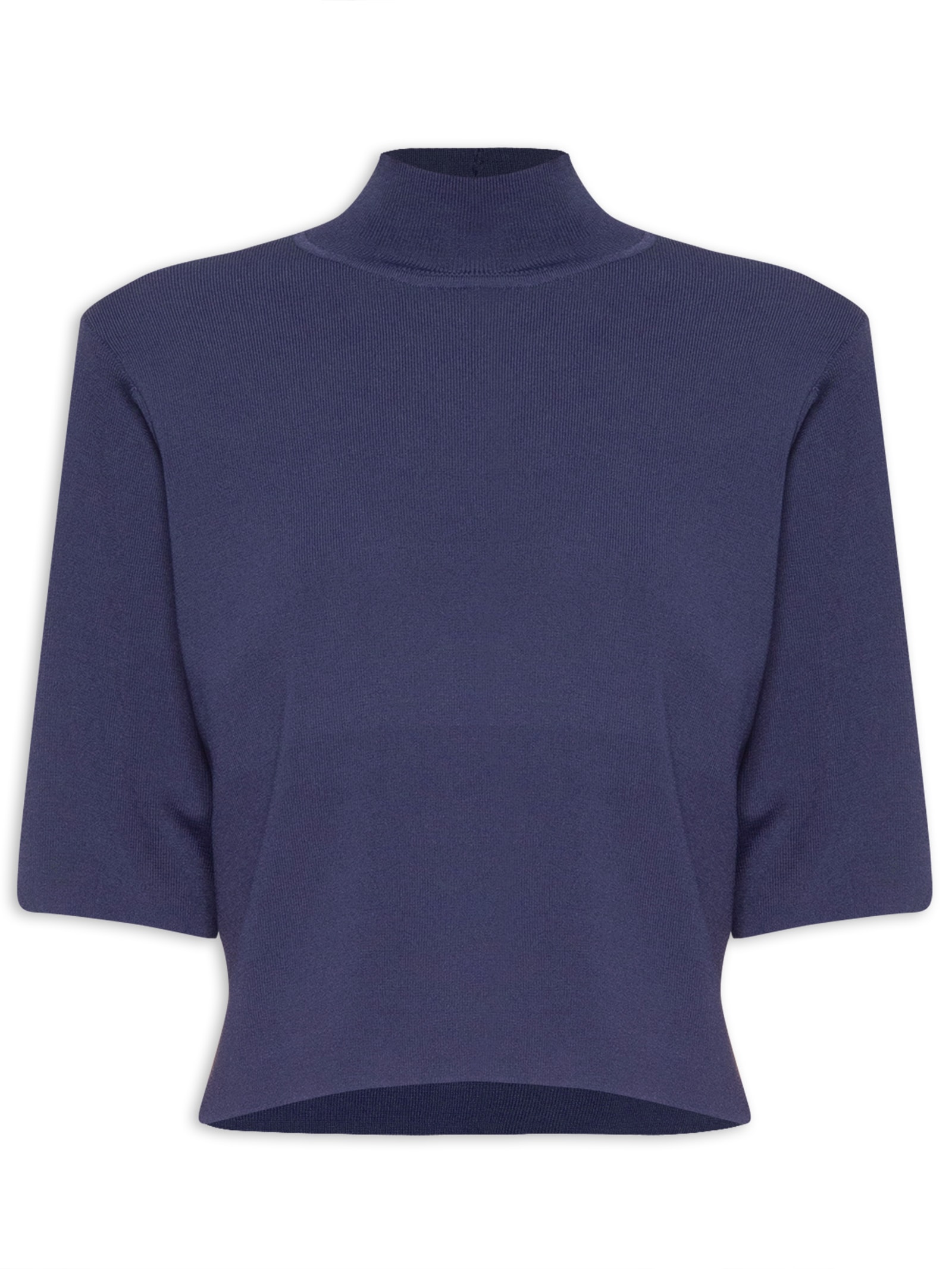 Camiseta Feminina Tricot Basica Gola Alta Roxo Animale