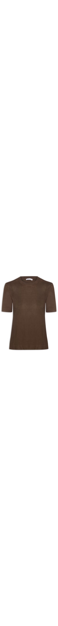 Camiseta Feminina Tricot Básica - Marrom