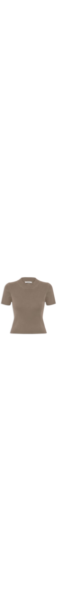 Camiseta Feminina Tricot Básica - Marrom