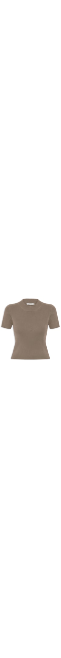 Camiseta Feminina Tricot Básica - Marrom