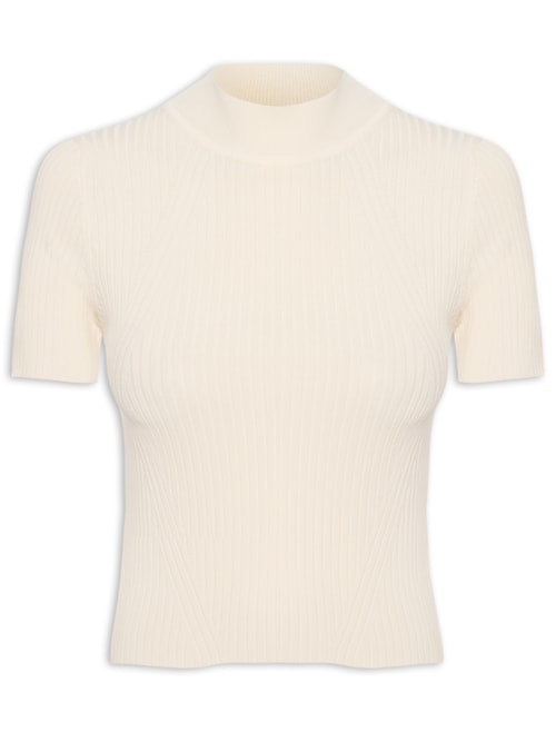 Camiseta Feminina Tricot Básica – Off White