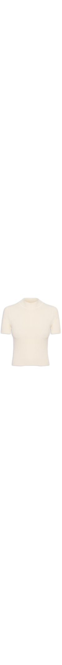 Camiseta Feminina Tricot Básica - Off White