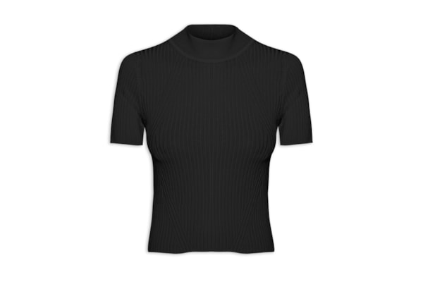 Camiseta Feminina Tricot Básica - Preto