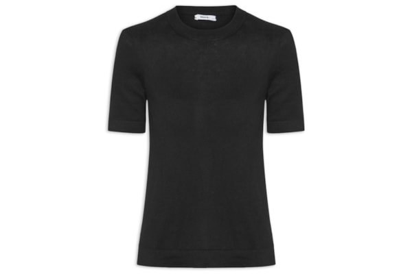 Camiseta Feminina Tricot Básica - Preto