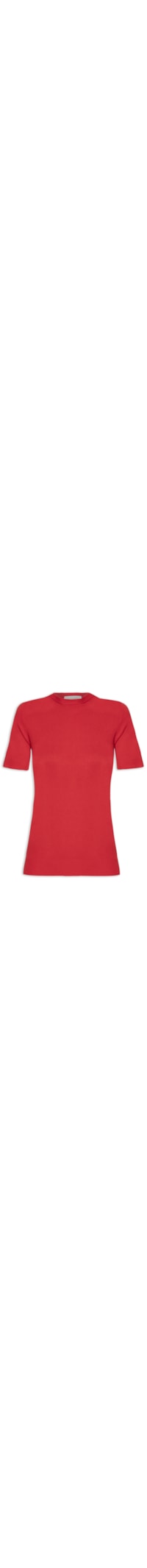 Camiseta Feminina Tricot Básico - Vermelho
