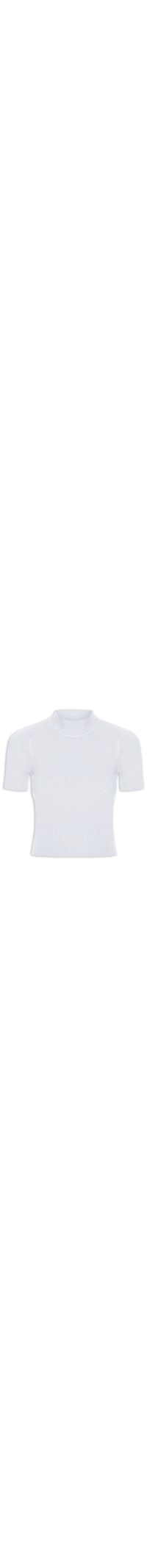 Camiseta Feminina Tricot Cropped Básica - Cinza