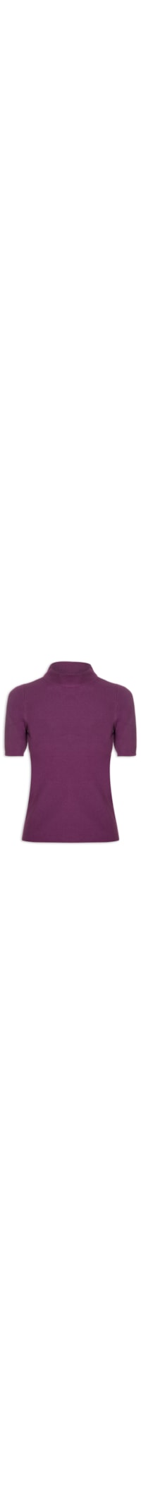 Camiseta Feminina Tricot Gola Alta Manga Curta - Roxo