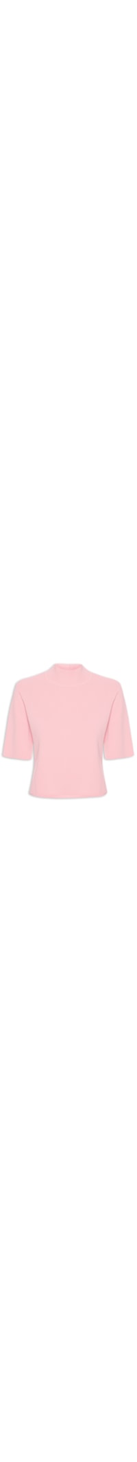 Camiseta Feminina Tricot Gola Alta - Rosa