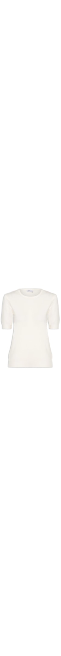Camiseta Feminina Tricot Manga Curta - Off White
