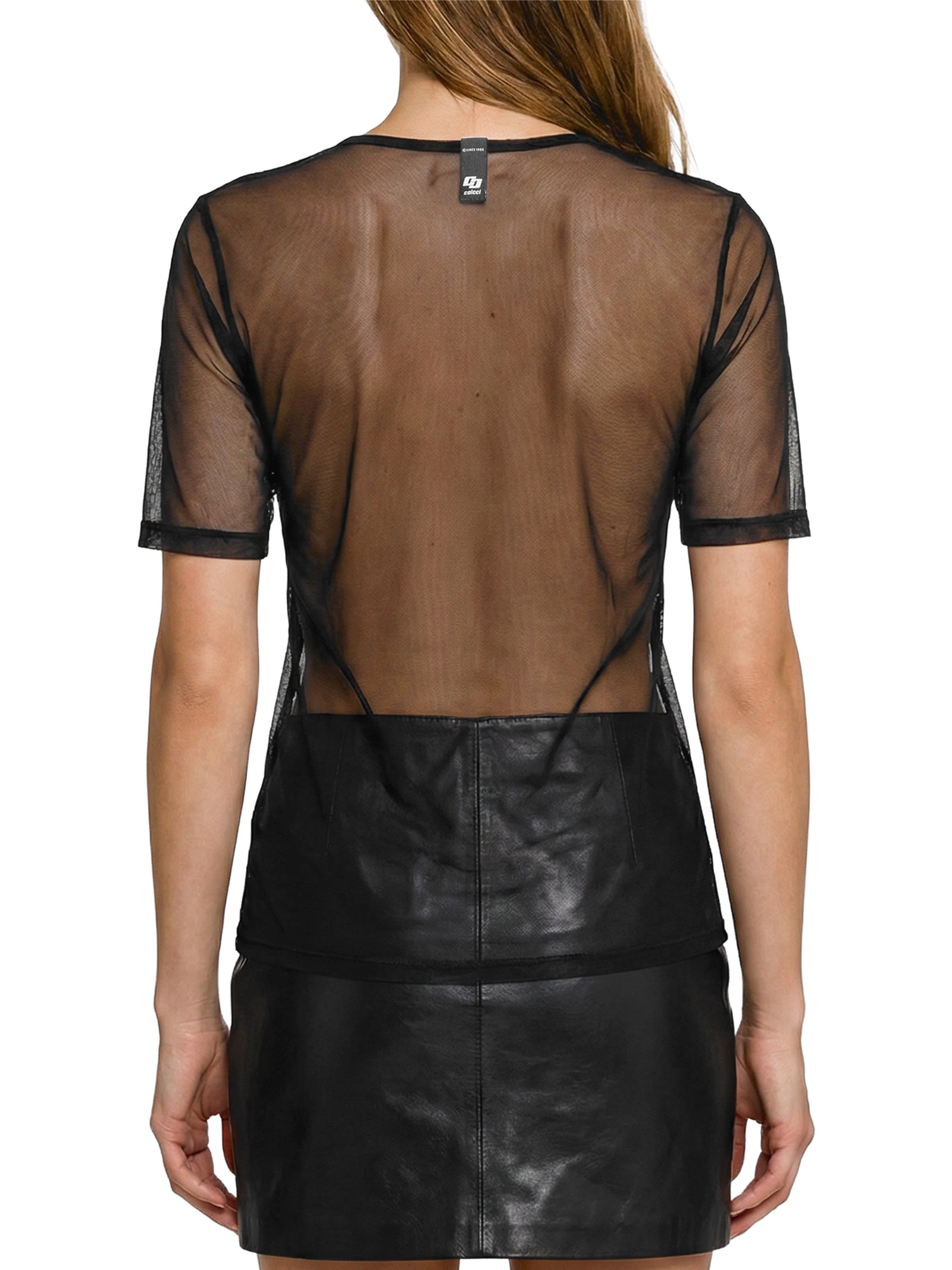 Camiseta Feminina Tule Estampada Preto Colcci