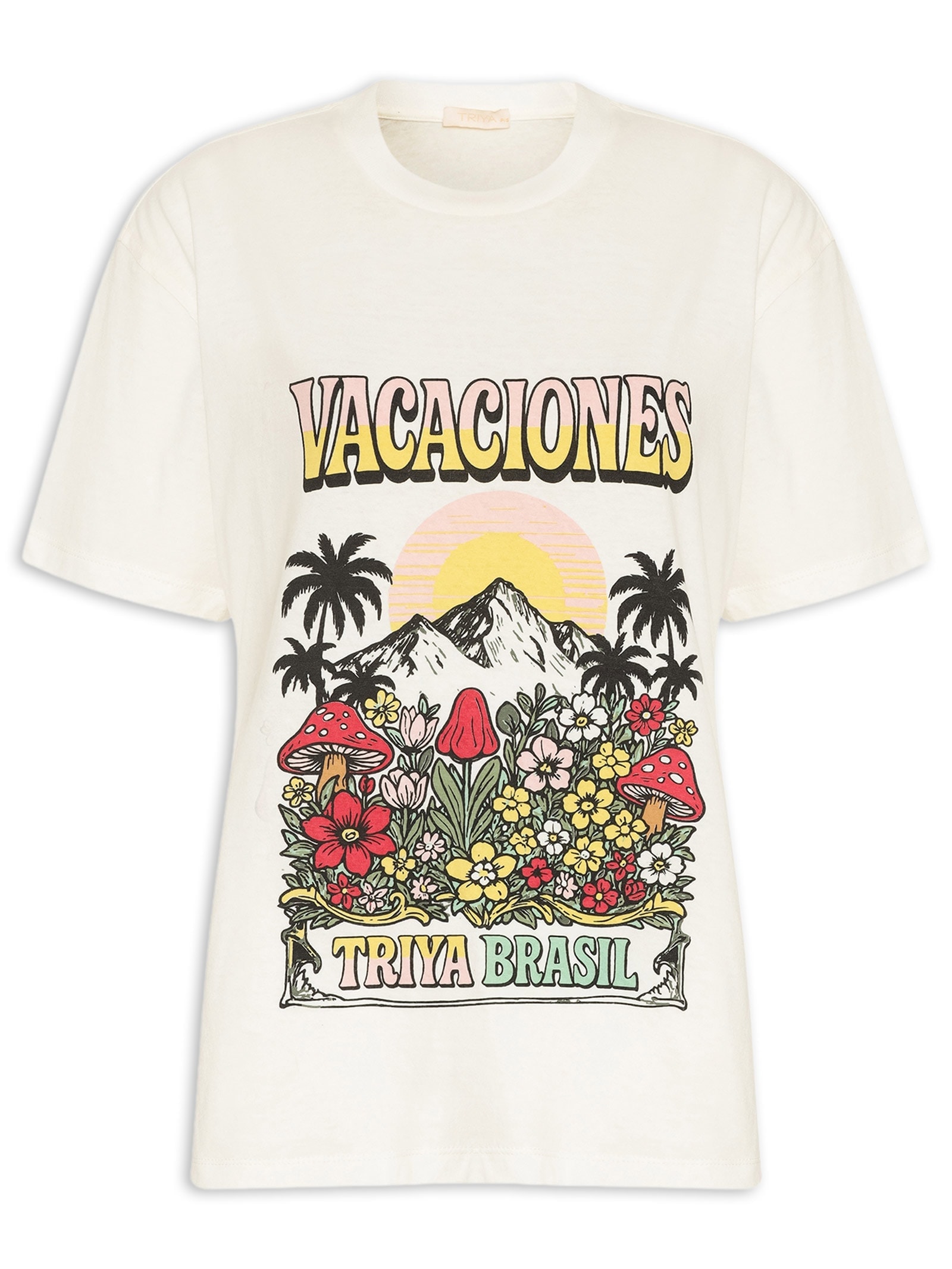Camiseta Feminina Vacaciones – Branco Triya