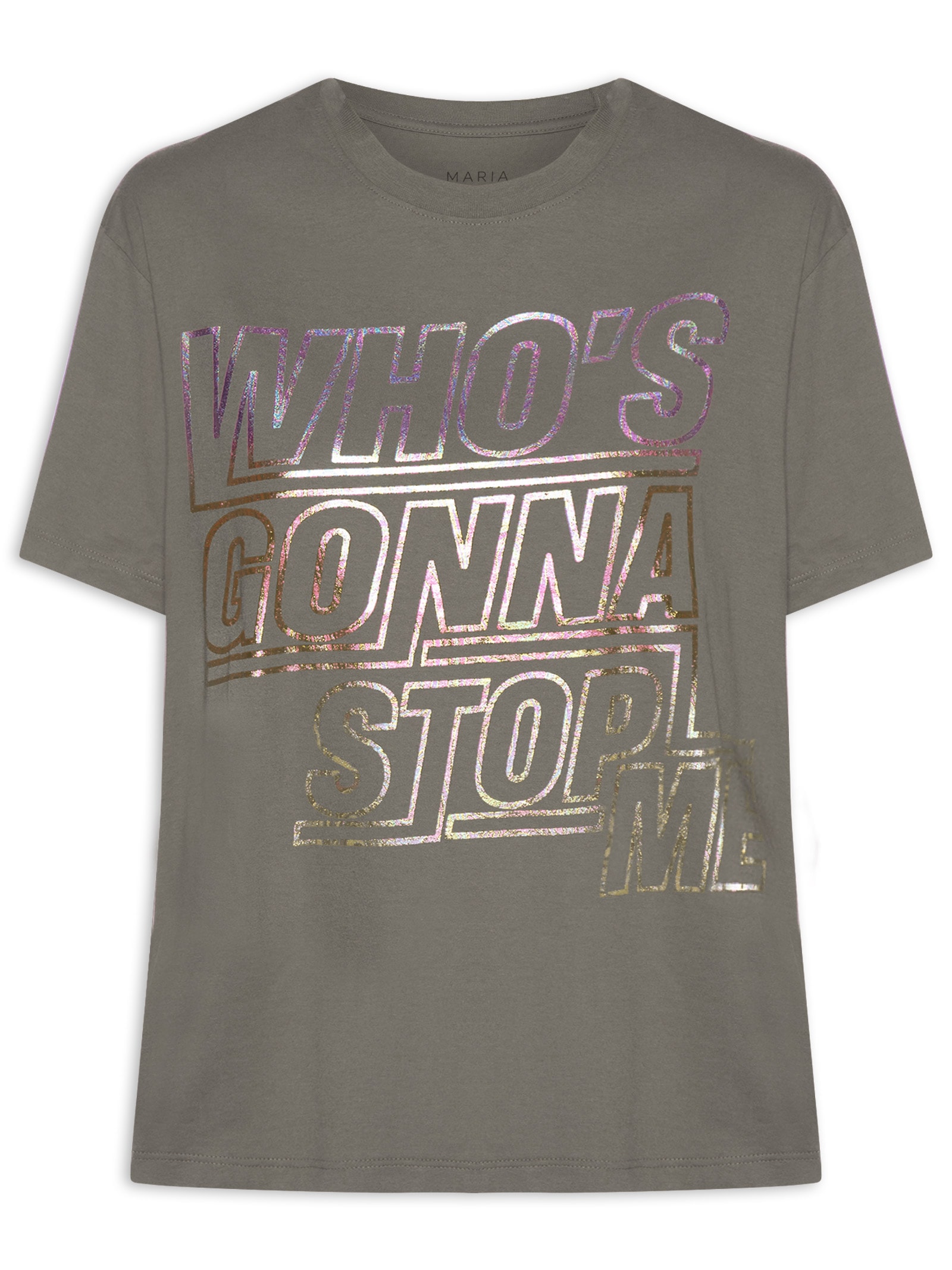 Camiseta Feminina Who S Gonna Stop Me Marrom Maria Filó