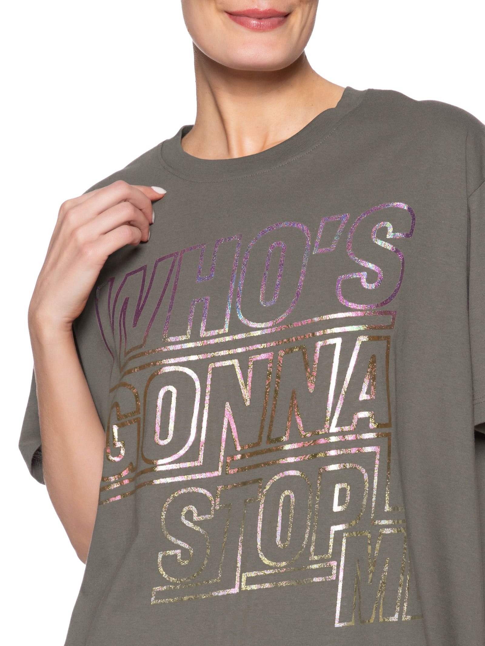 Camiseta Feminina Who S Gonna Stop Me Marrom Maria Filó