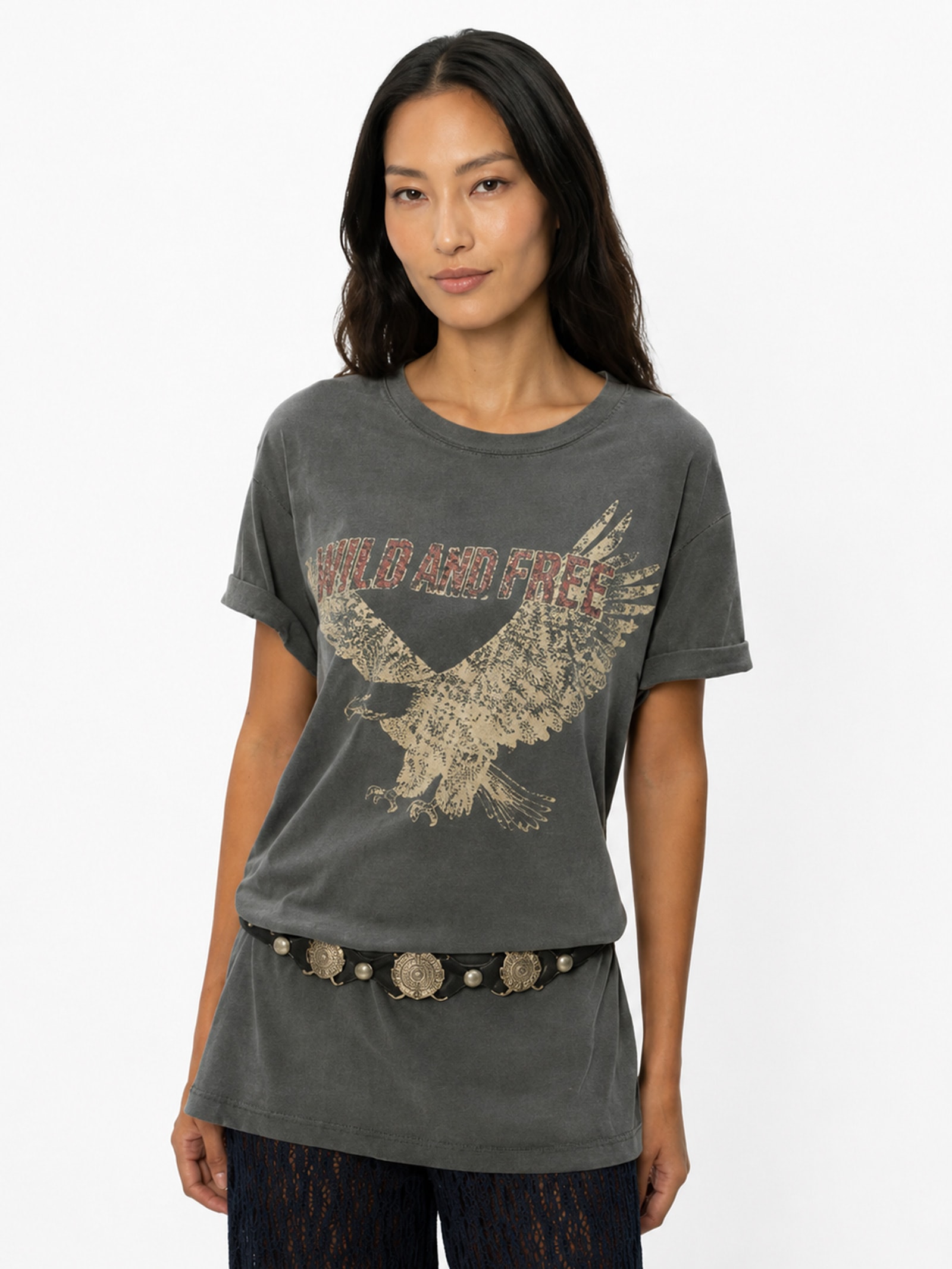 Camiseta Feminina Wild And Free Preto Maria Filó