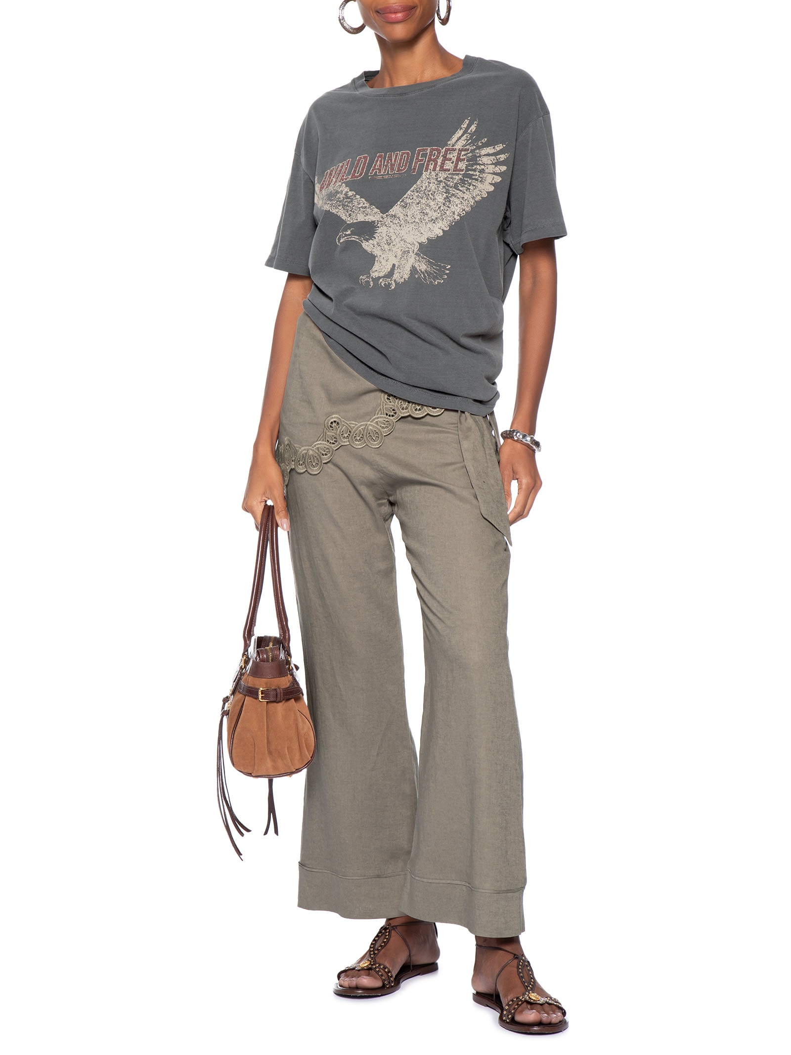 Camiseta Feminina Wild And Free Preto Maria Filó