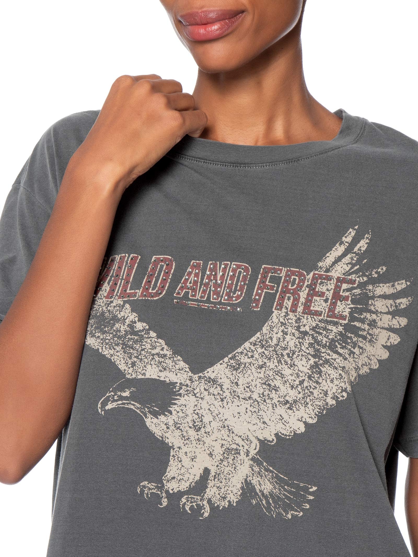 Camiseta Feminina Wild And Free Preto Maria Filó