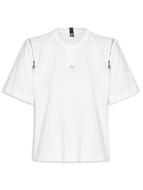 Camiseta Feminina Zíper – Branco