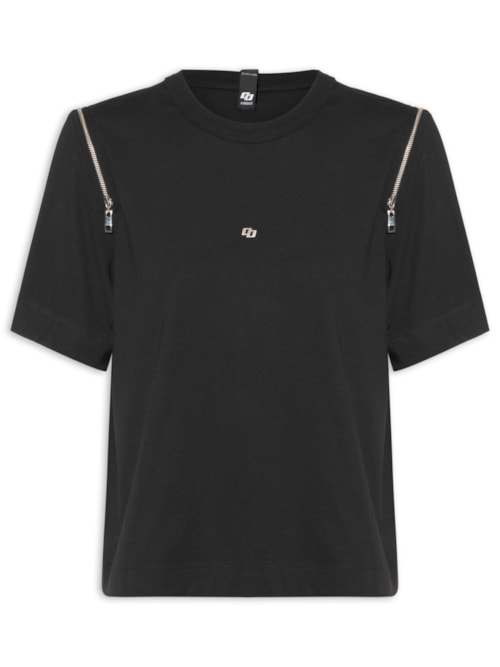Camiseta Feminina Zíper – Preto