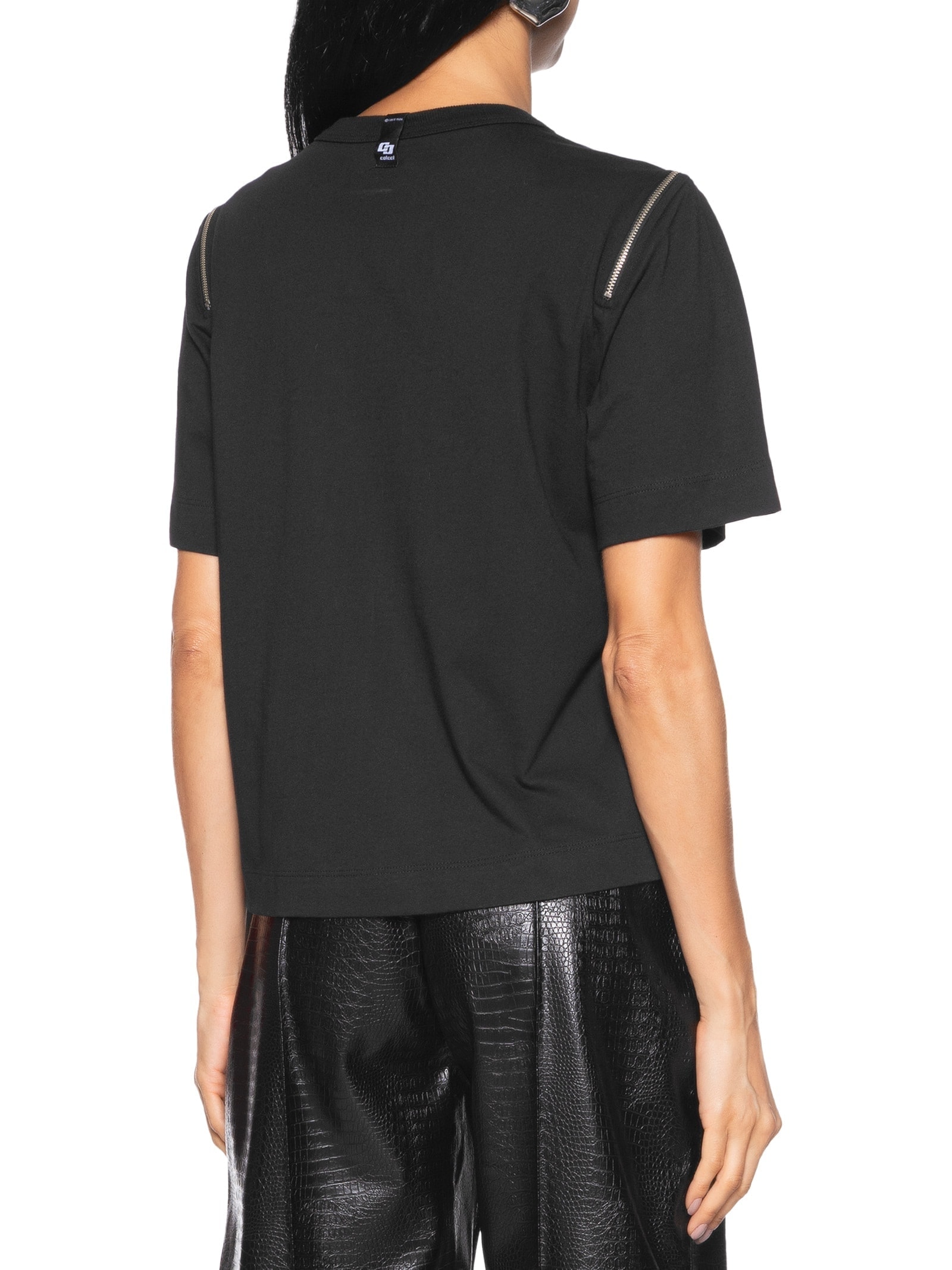 Camiseta Feminina Zíper Preto Colcci