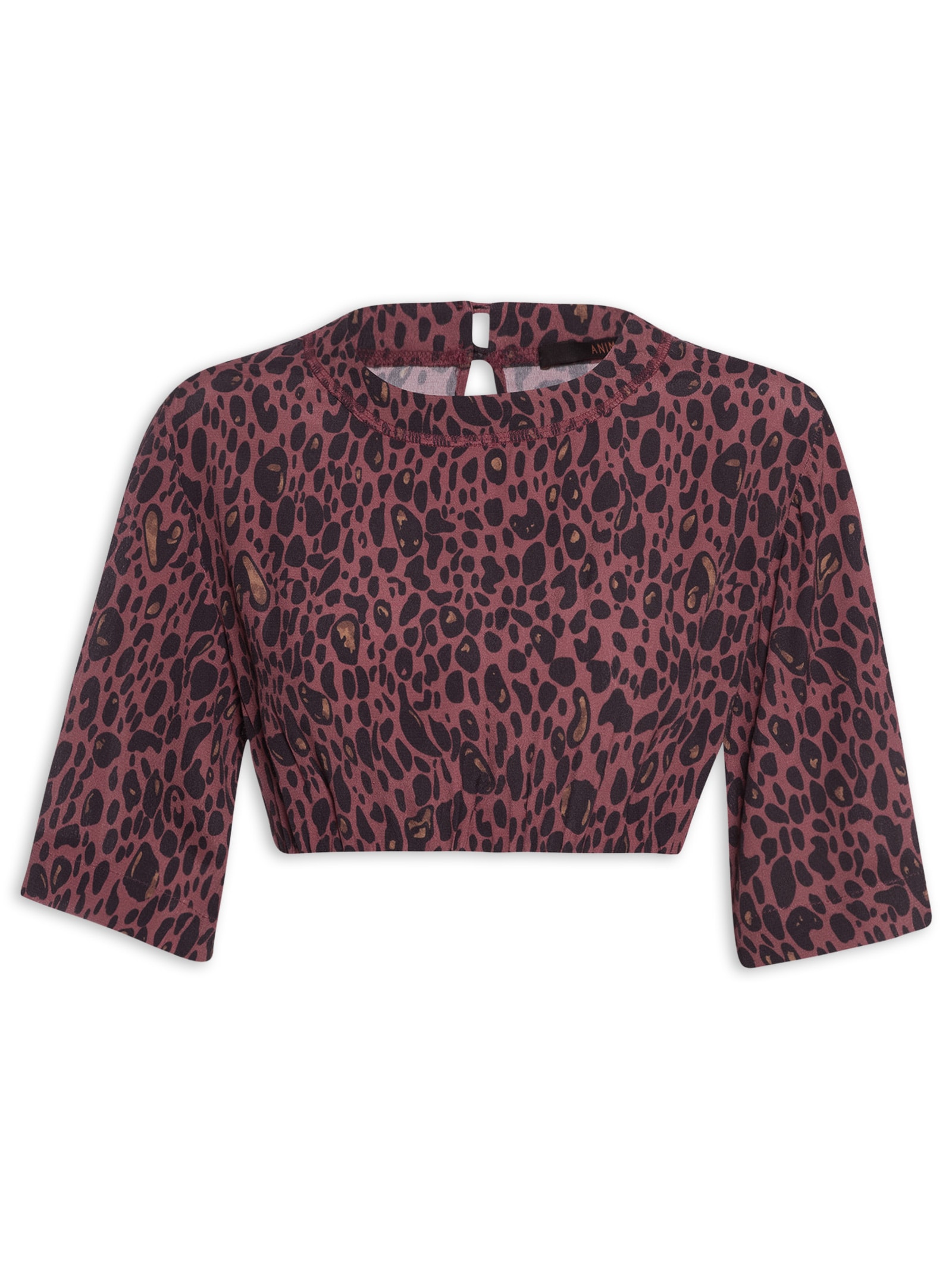 Camiseta Feminino Cropped Onça Elixer Color Animal Print  Animale