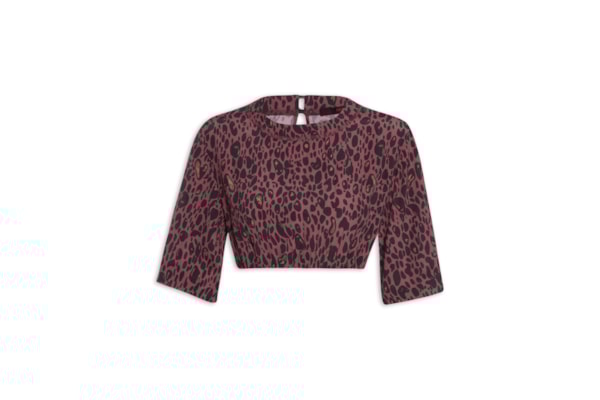 Camiseta Feminino Cropped Onça Elixer Color - Animal Print 