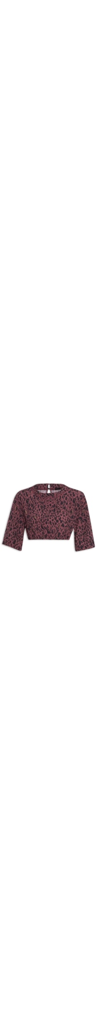 Camiseta Feminino Cropped Onça Elixer Color - Animal Print