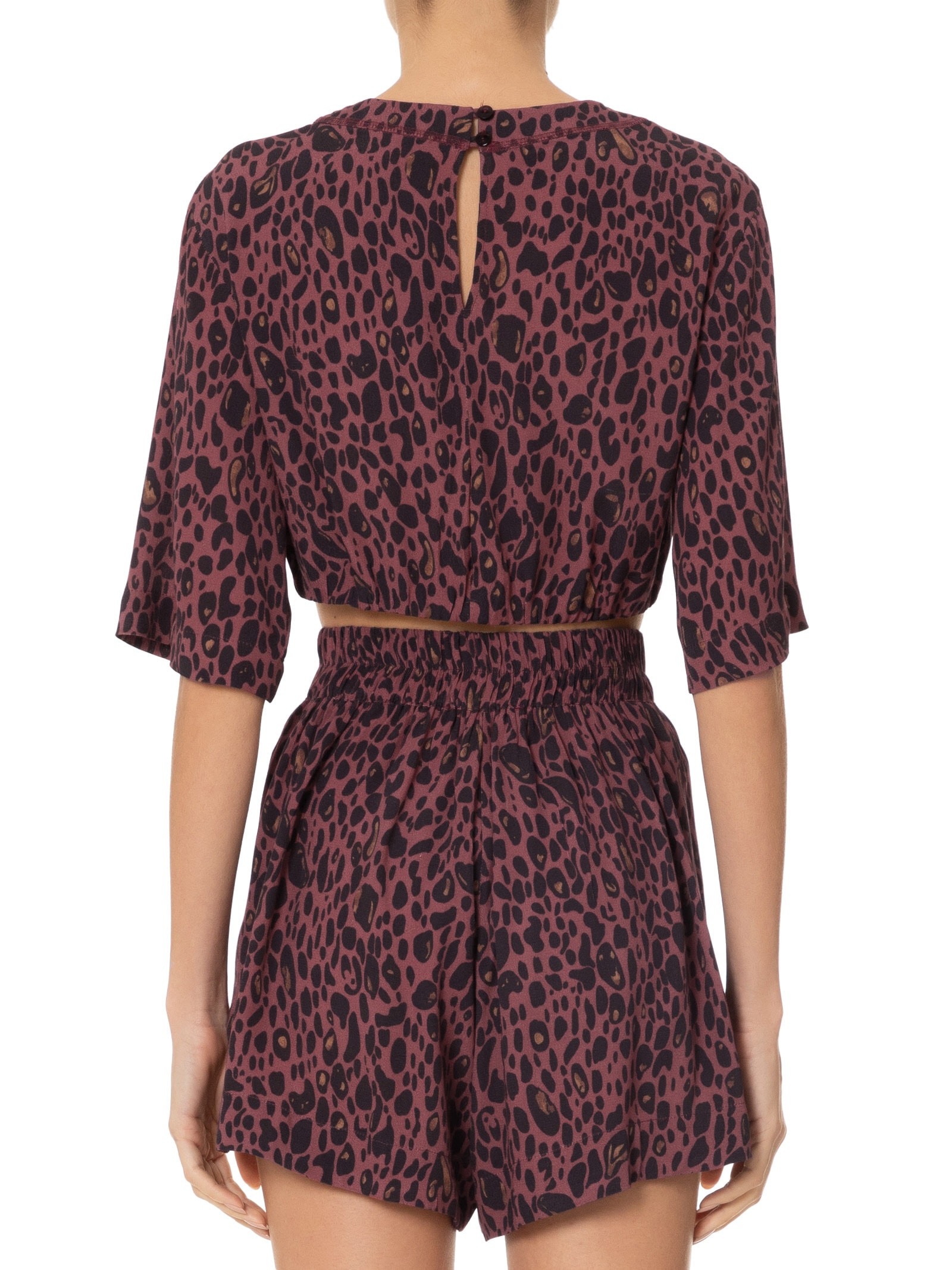 Camiseta Feminino Cropped Onça Elixer Color Animal Print  Animale