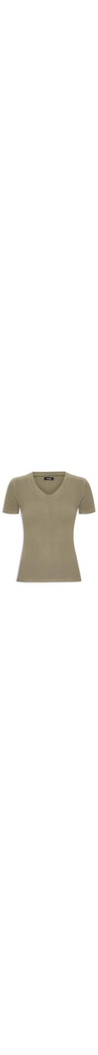 Camiseta Feminino Decote V - Bege