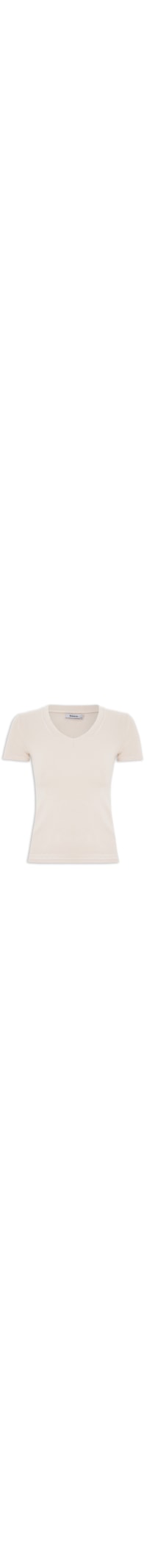 Camiseta Feminino Decote V - Off White