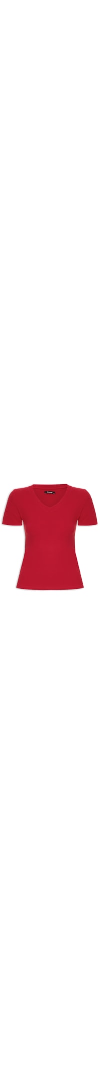 Camiseta Feminino Decote V - Vermelho