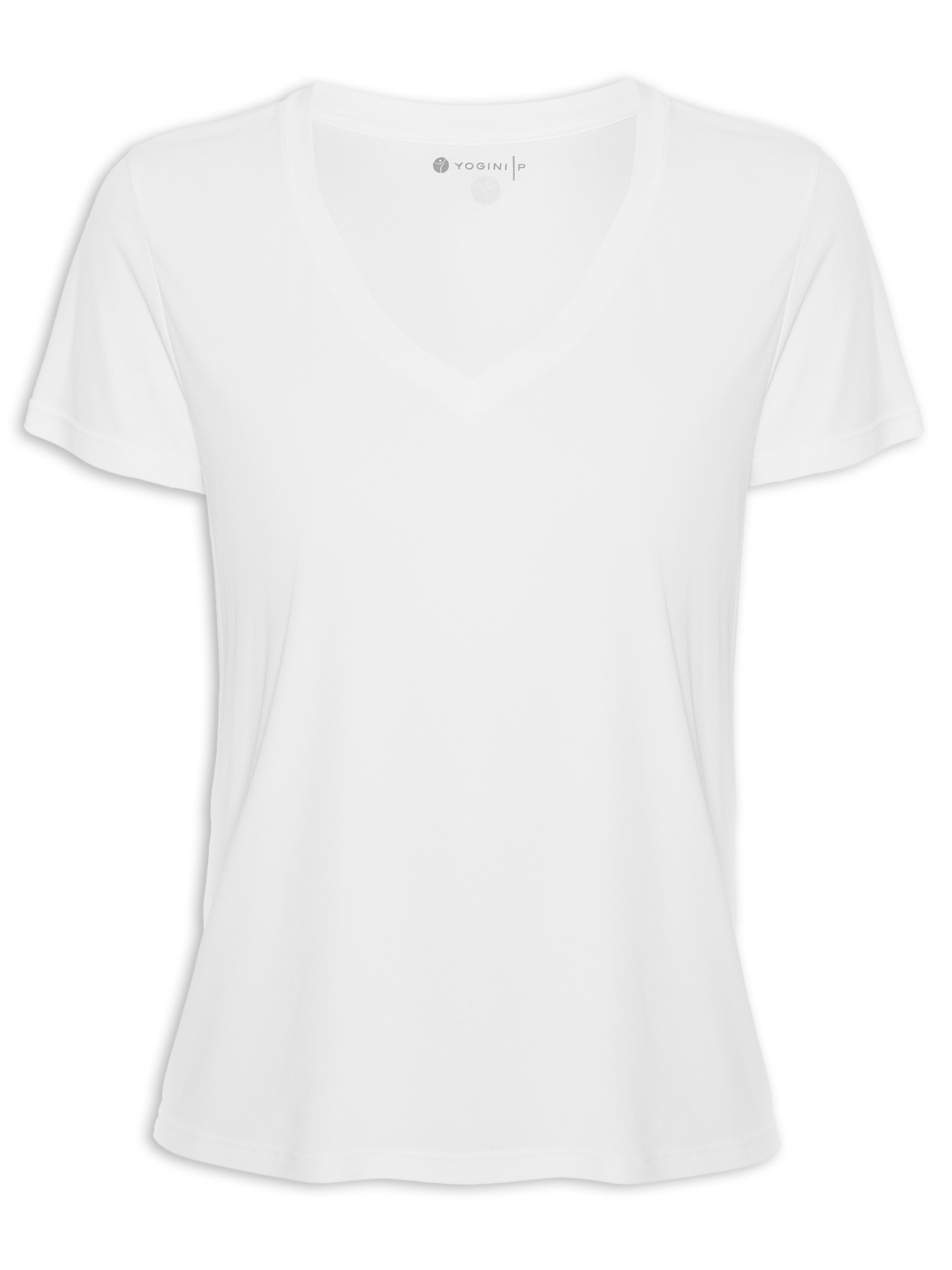 Camiseta Fitness Decote V Branca Dry Uv Palma Yogini