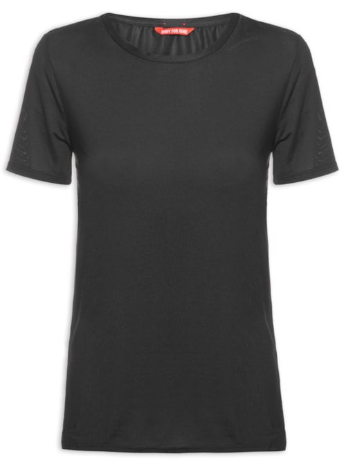 Camiseta Manga Curta Lisa - Preto