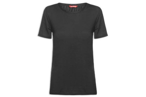 Camiseta Manga Curta Lisa - Preto 