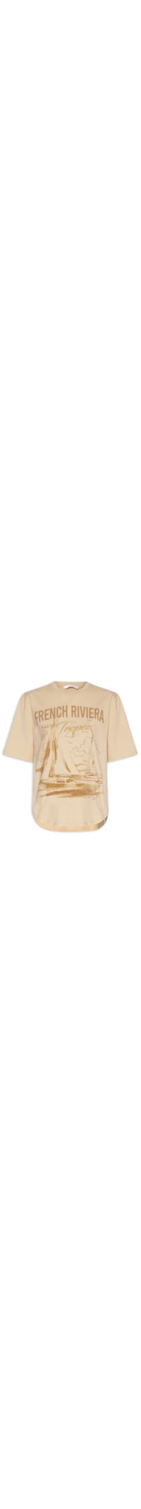 Camiseta Manga Curta Malha Penteada Feminina – Bege