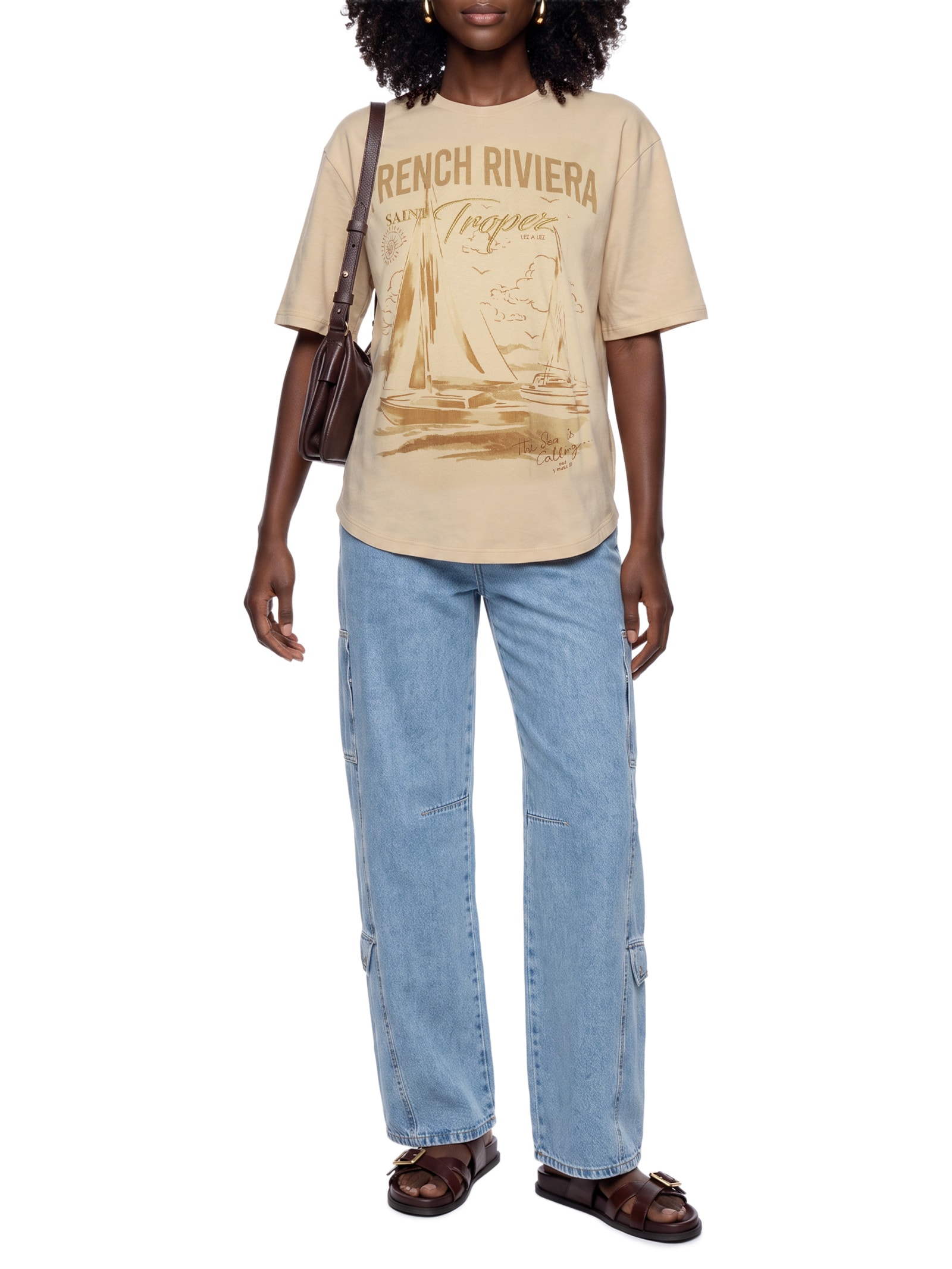 Camiseta Manga Curta Malha Penteada Feminina – Bege Lez A Lez